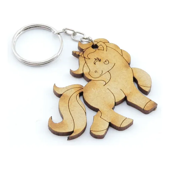 25 Lembrancinha Chaveiro Personalizado Mdf Unicórnio 2 Cor Ocre Foto 1