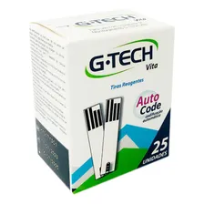 25 Tiras De Teste Glicemia P/ G-tech Vita Cor Branco Foto mini 1