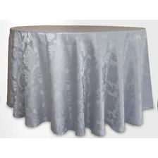 25 Toalhas De Mesa Redonda Jacquard Prata 2,80m Festa Buffet Adamascado Foto mini 1