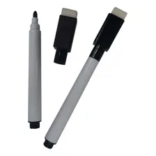250 Canetas Pretas Para Quadro Branco Com Apagador E Imã Tinta Preto Foto mini 1