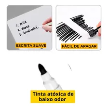 250 Canetas Pretas Para Quadro Branco Com Apagador E Imã Tinta Preto Foto mini 3
