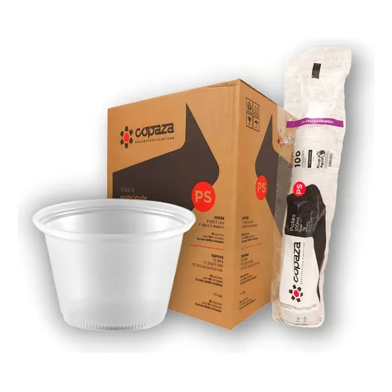 2500un Pote DescartĂĄvel 100ml Liso TranslĂșcido Copaza CafĂ© Foto 1