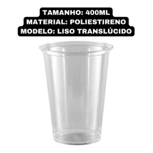 250un Copo Plástico 400ml Descartável Copaz Liso Translúcido Foto mini 2