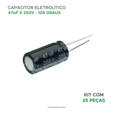 25x Capacitor Eletrolítico 47uf X 250v 105º Kit C/25 Peças Foto mini 2