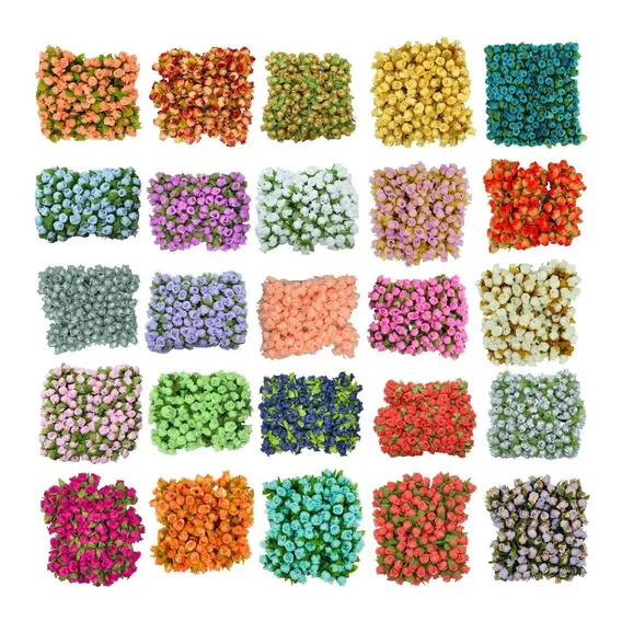 288 Mini Rosas Flores Rosinhas Artificiais Lembrancinha 2pct Cor Kit Com 2 Pacotes * Informar A Cor Foto 1