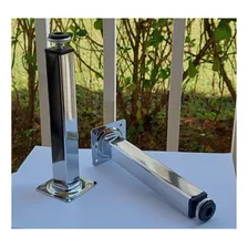 2 pé Para Móvel Cozinha Cromado Quadrado 20cm Regulável Aço Foto mini  2