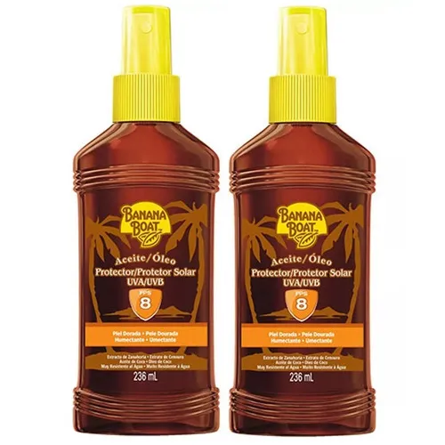 2un Banana Boat Óleo Protetor Bronzeador Spray Fps 8 236ml Foto 1