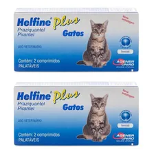 2un. Helfine Plus Vermífugo Para Gatos - 2 Comprimidos Foto  mini 1
