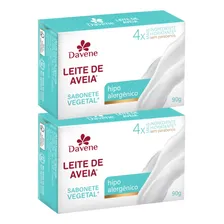 2un Sabonete Vegetal Leite Aveia Hipoalergenico 90g Davene Foto  mini 1