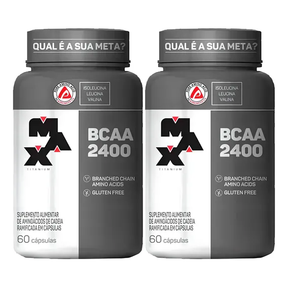 2x Bcaa 2400 - 60 Cápsulas - Max Titanium Sabor Natural Foto 1
