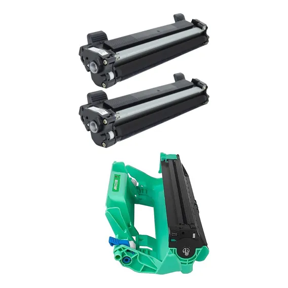 2x Cartucho Tn1060 Impressora Hl1212w 1x Fotocondutor Dr1060 Tinta Preto Foto 1