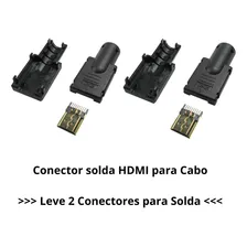 2x Conector Solda Hdmi Para Cabo Montagem Com Solda Foto  mini 1
