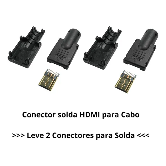 2x Conector Solda Hdmi Para Cabo Montagem Com Solda Foto 1