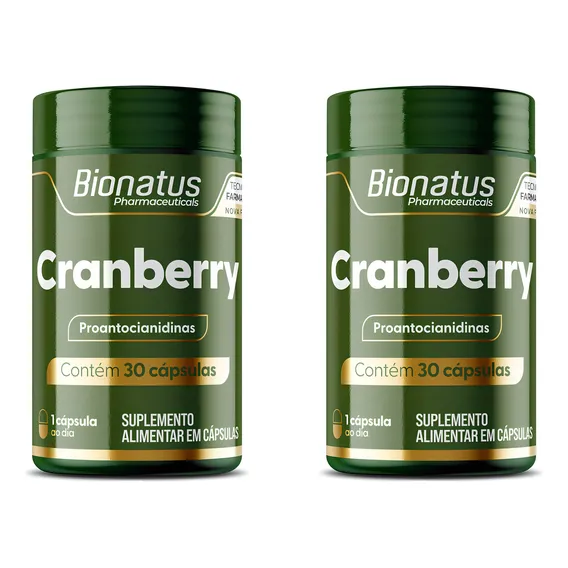 2x Cranberry green Bionatus 500mg 60 caps sem sabor Foto 1