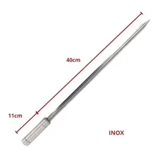2x Espeto Espada Inox 40cm Cabo Revestido AlumÃnio Churrasco Foto mini 2
