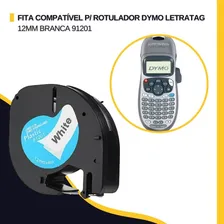 2x Fita Plástica CompatĂvel Dymo Letratag 12mm Branca 91201 Cor FITA BRANCA - LETRA PRETA Foto mini 2