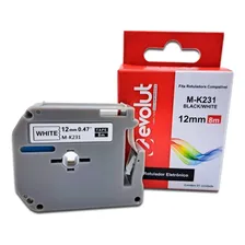 2x Fita Rotulador Para Brother Pt70 Pt80 Pt90 Mk231 12mm Cor Branco Foto mini 3