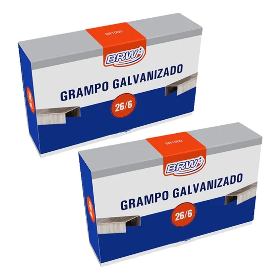 2x Grampo P/ Grampeador 26/6 Galvanizado C/ 5000 Unidades Foto 1