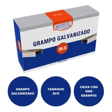 2x Grampo P/ Grampeador 26/6 Galvanizado C/ 5000 Unidades Foto mini 2