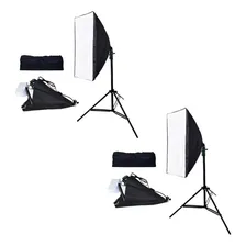 2x Kit Luz ContĂnua Softbox 50x70cm + TripĂ© 2m E27 EstĂșdio Foto mini 2