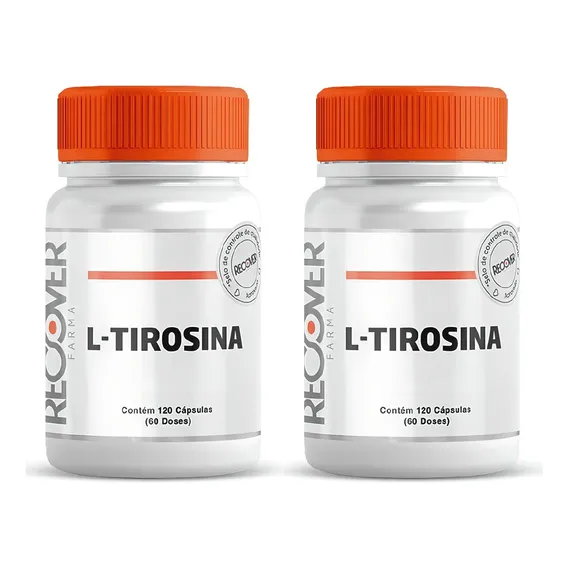 2x L-tirosina 500mg - 120 Cápsulas (60 Doses) Sabor Natural Foto 1