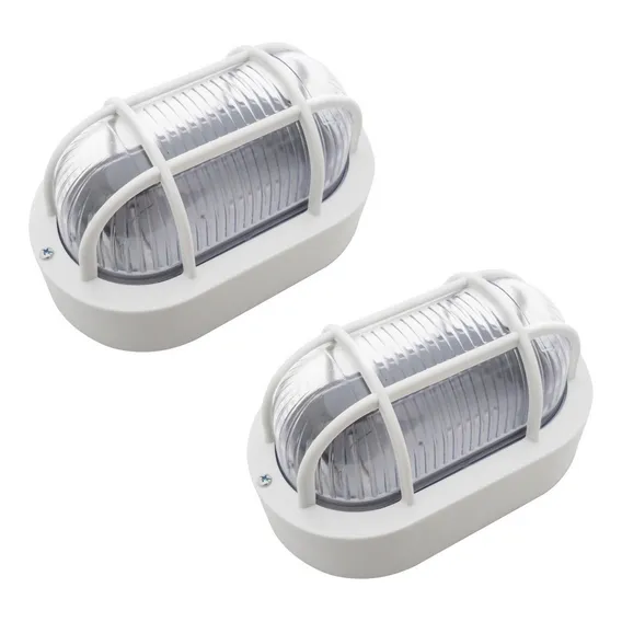 2x Luminária Arandela Tartaruga Branca Parede Externa Estrutura Branco 110v/220v (bivolt) Foto 1