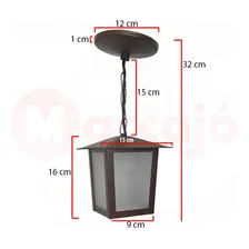2x Lustre Pendente Colonial Quadrado L2c Marrom 110V/220V Foto mini 2