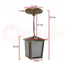 2x Lustre Pendente Colonial Quadrado L2c Ouro Velho Cor Dourado 110V/220V Foto mini 4