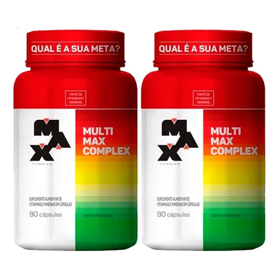 2x Multivitaminico Multimax Complex 90 Cáps - Max Titanium Sabor Sem Sabor Foto 1