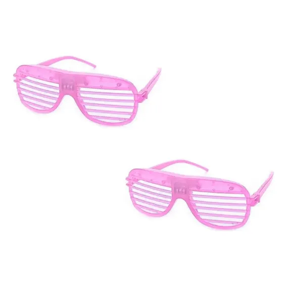 2x Óculos Led Rosa Cyberpunk Festa Tiktok Balada Neon Foto 1