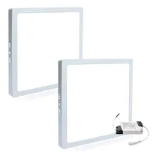 2x Painel Plafon Led 18w Quadrado Sobrepor 4000k Neutro Foto  mini 1