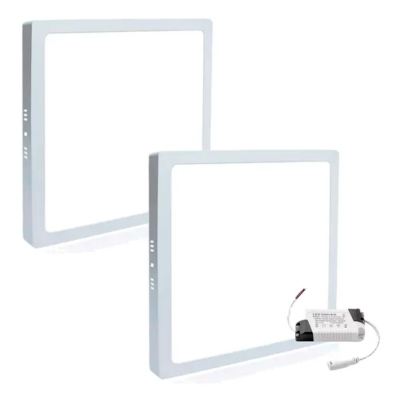 2x Painel Plafon Led 18w Quadrado Sobrepor 4000k Neutro Foto 1