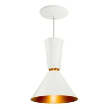 2x Pendente Lustre Rio Alumínio 31cm Balcão Mesa St836 Estrutura Branco Com Interior Cobre Foto mini  2