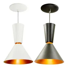2x Pendente Lustre Rio Alumínio 31cm Balcão Mesa St836 Estrutura Branco Com Interior Cobre Foto  mini 1