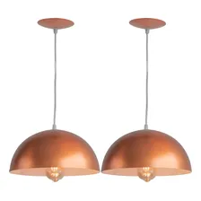 2x Pendente Ônix Cobre Meia Lua Esfera AlumÃnio Lustre Foto mini 1