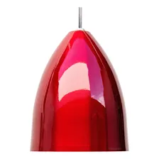 2x Pendente Soft Alumínio Copo Lustre Escovado Luminária Estrutura Vermelho com interno Branco 110V/220V (Bivolt) Foto mini 2