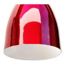 2x Pendente Soft Alumínio Copo Lustre Escovado Luminária Estrutura Vermelho com interno Branco 110V/220V (Bivolt) Foto mini 3