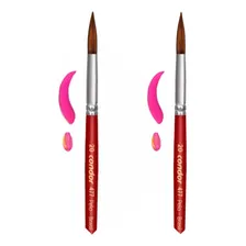2x Pincel Condor Redondo 477-20 Cerda Pelo Orelha De Boi Cerdas Marrom Foto  mini 1