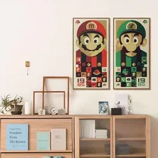 2x Poster Quadro Cartaz Game Super Mario Bros E Luigi Foto  mini 1