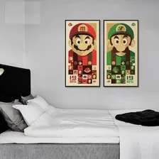 2x Poster Quadro Cartaz Game Super Mario Bros E Luigi Foto mini  3