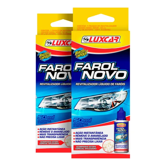 2x Renovador Liquido Farol Luxcar Limpa Restaura Fácil Foto 1
