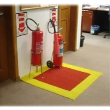 2x Tapete Demarcador Para Extintor IncĂȘndio Bombeiro AlvarĂĄ Cor - Desenho do tecido Trama VinĂlica 13mm Emborrachado Antiderrapante Foto mini 3