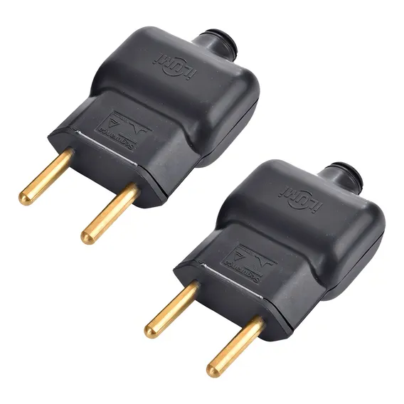 2x Tomada Macho 20a Plug Plugue 2p 250v Antichama Ilumi Pto Foto 1