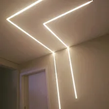 3 Barras 2m Perfil Alumínio Branco 25mm Gesso Embutir Foto mini 4