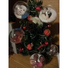 3 Bolinhas Enfeite De Natal Porta Foto Bola Esfera Acrílico Foto mini  3