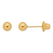 3 Brincos Ouro 18k Infantil Bebê Segundo Furo Kit Joia 4mm Foto mini 3