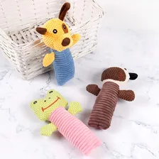 3 Brinquedos Mordedor De PelĂșcia Filhote Pequeno MĂ©dio Porte Cor Coloridos Desenho Fofinhos Foto mini 1