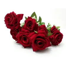 3 Buquês Com 6 Rosas De Veludo Médias Foto mini  3