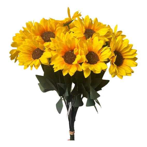 3 Buquês Girassol Artificial Com 7 Flores Foto 1