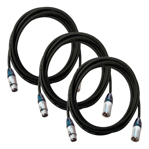 3 Cabos Balanceado Microfone Xlr Neutrik & Santo Angelo 5 Mt Foto 1